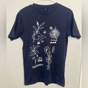Springfield Navy Blue Graphic Plants Tee